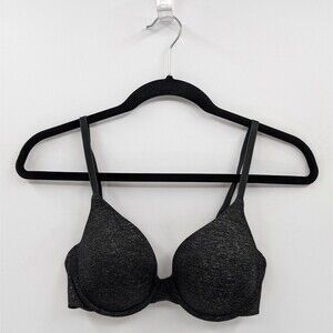 Victoria's Secret Bra Women's 34C Black Heather Uplift Semi Demi